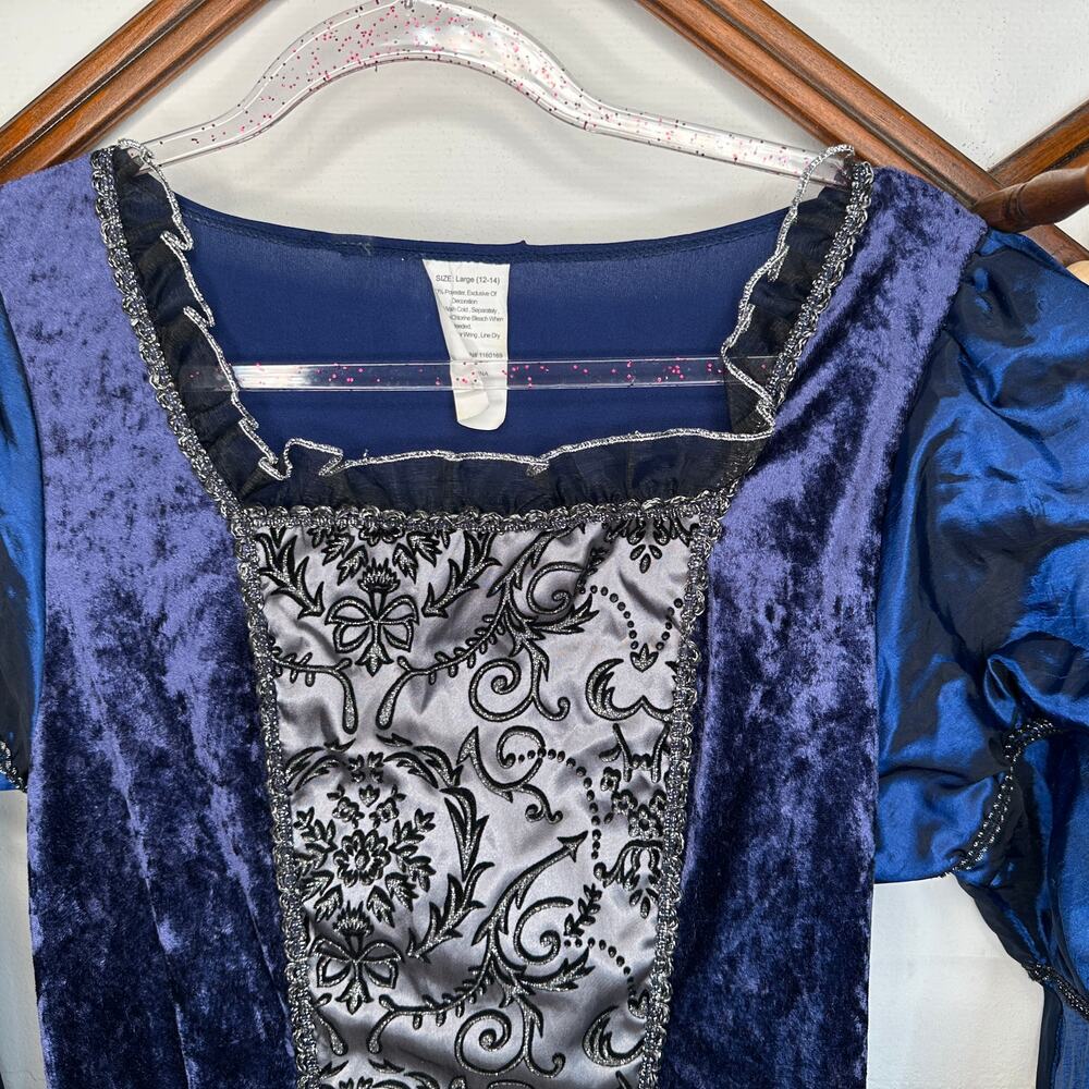 Unbranded Blue Printcess Historical Fancy Regal Costume Dress - Picture 3 of 6